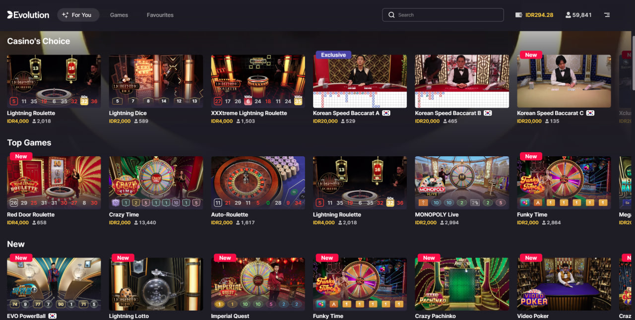 EVOLUTION Gaming Provider Live Casino yang Di Sediakan Oleh GOCEK88